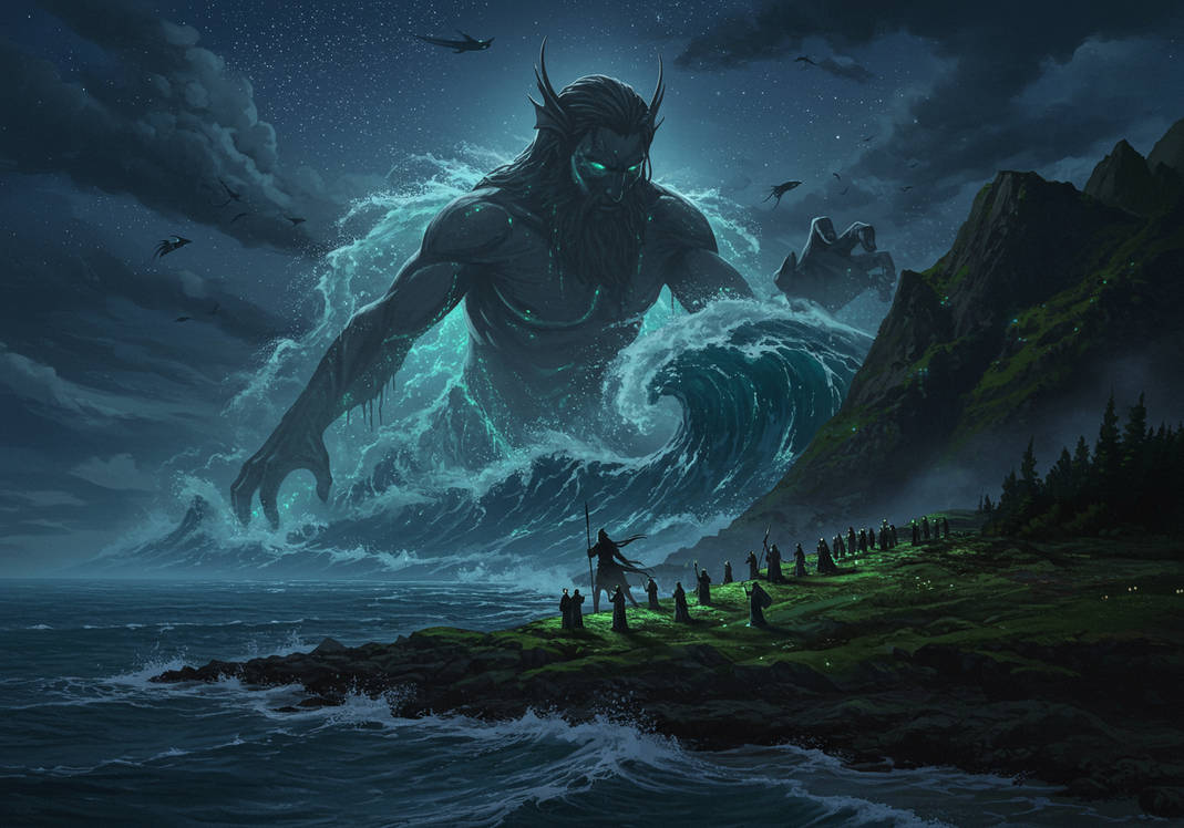 Ulmo, Osse and the Teleri elves by xukarriere on DeviantArt