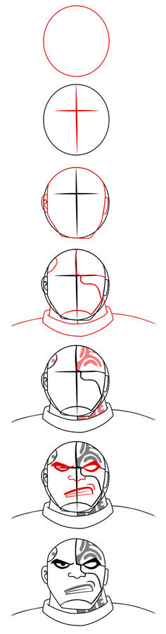 Tutorial: Cyborg's face