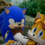 Sonic Boom - Tails in Sonic hands