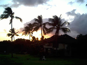 sunset over kauai