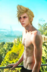 Prompto Argentum Shirtless by cloudstrifeshirtless