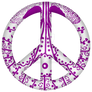 Peace Symbol - Tribal Flower Purple