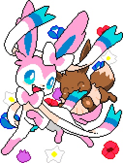 Pam, 8bit Color, sylveon, umbreon, eevee, sprite, pixel Art