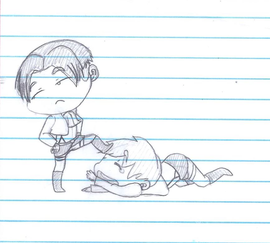 Levi beating Eren