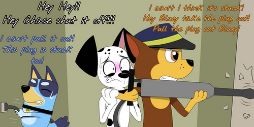 Dog Police: hammering it! (By anonymous artist)