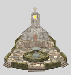 igreja completa - maya 3d