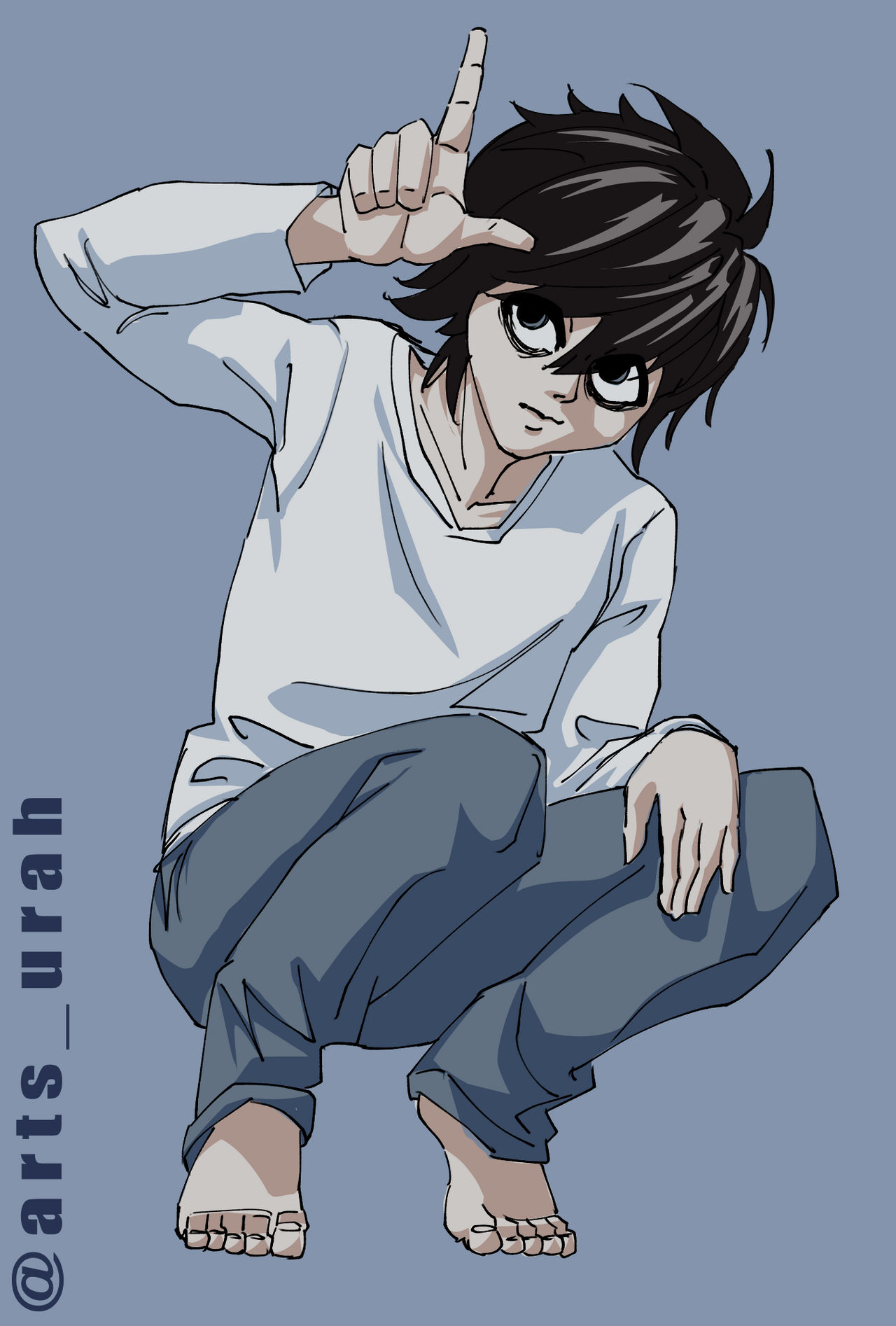 Fanart Anime Death Note L by ArtsUrah on DeviantArt