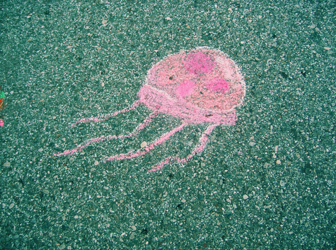 Jellyfish with chalk by irreplaceablemartina on DeviantArt