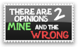 Just 2 Opinions Stamp