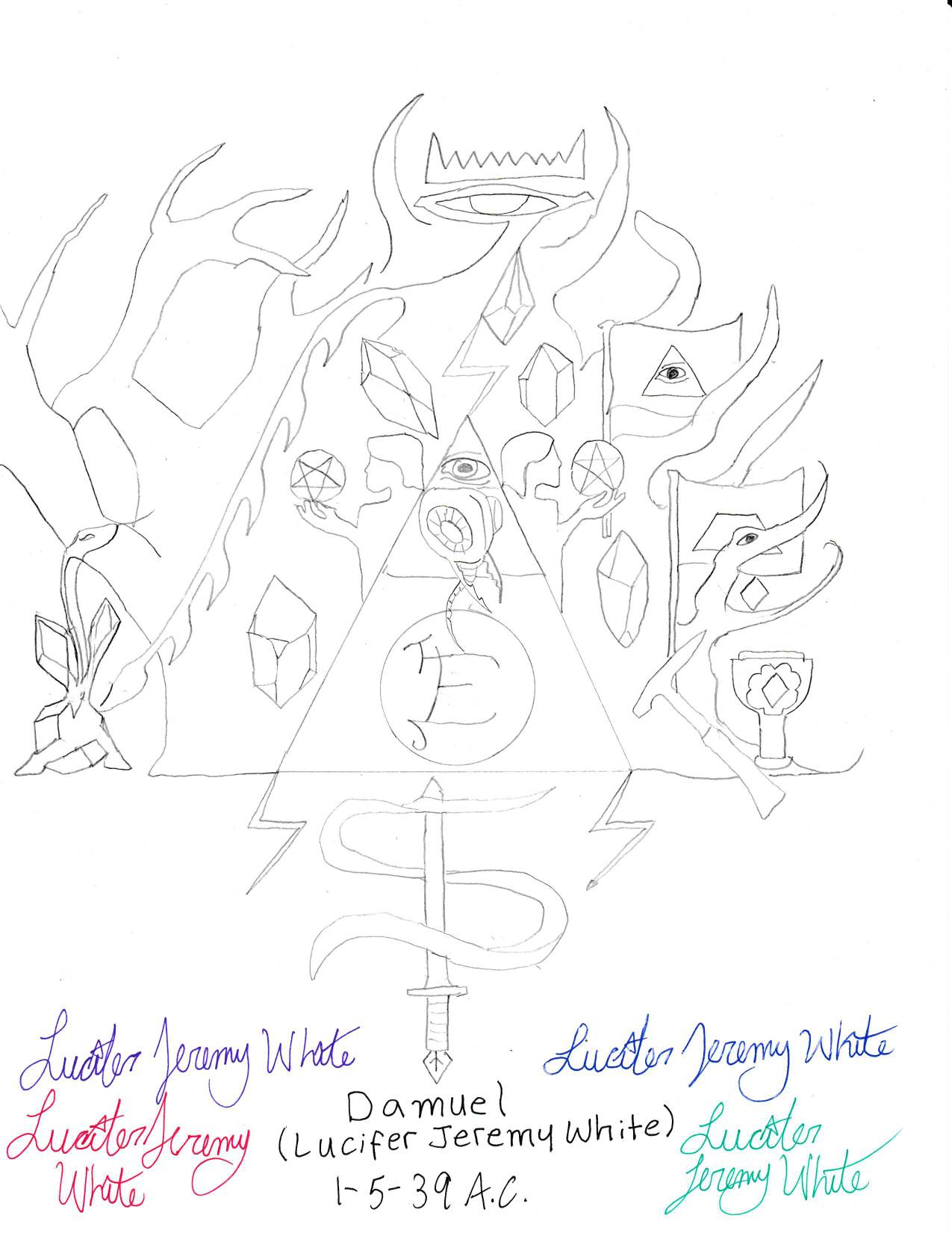 An elaborate Satanic abstract drawing by LuciferJeremyWhite on DeviantArt