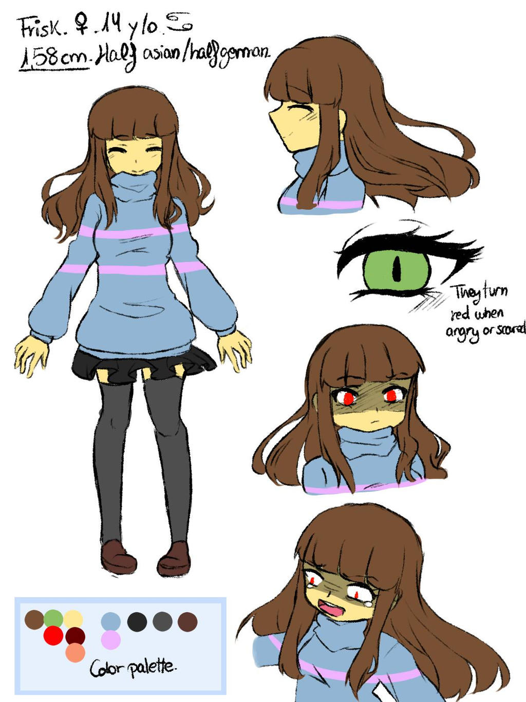Frisk Reference Drawing +Ask blog+ Frisk's reference sheet by Crystaliiisms on DeviantArt