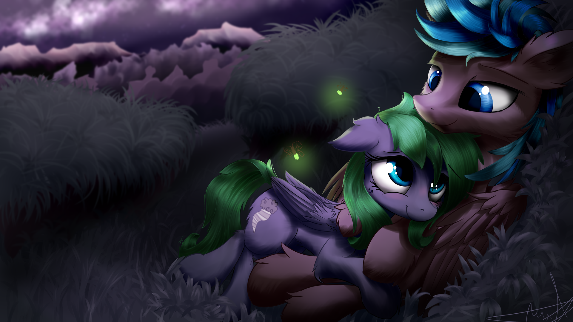 Starlight Field Cuddles [Commission]