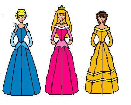 mspaint style Disney Princesses-1