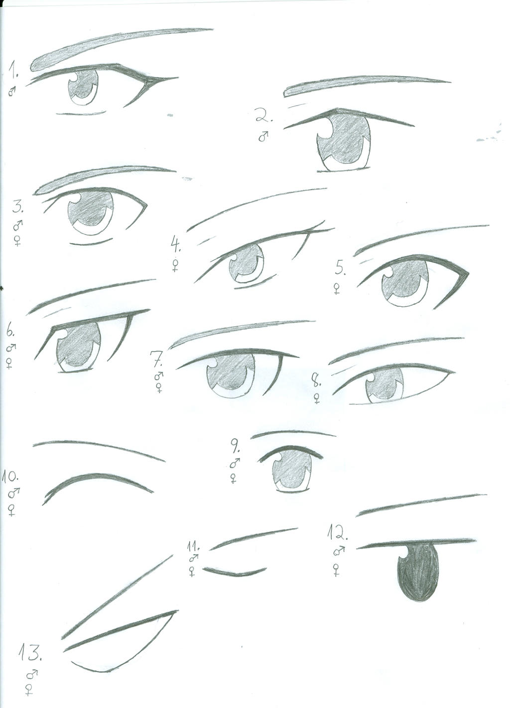 Anime Eyes Practice by saflam on DeviantArt