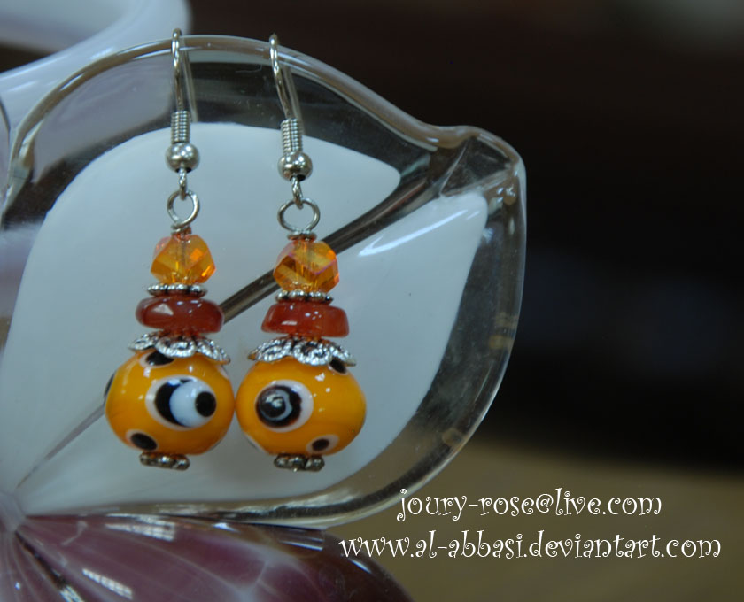 Orange Eye Earring