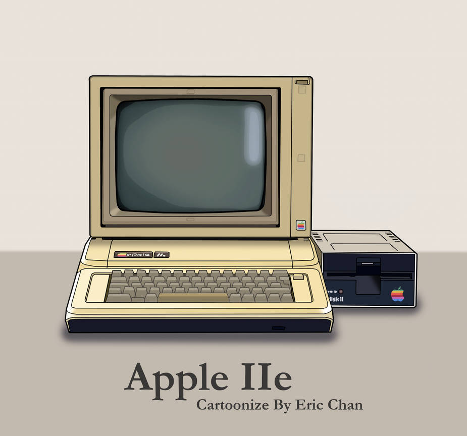 Apple IIe computer cartoonize by eric2b01 on DeviantArt