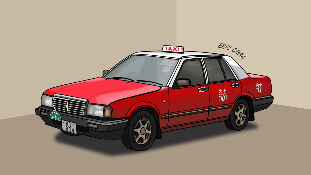 Hong Kong red color taxi cartoon drawing by eric2b01 on DeviantArt