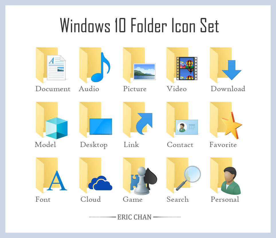 Windows 10 folder icon set by eric2b01 on DeviantArt
