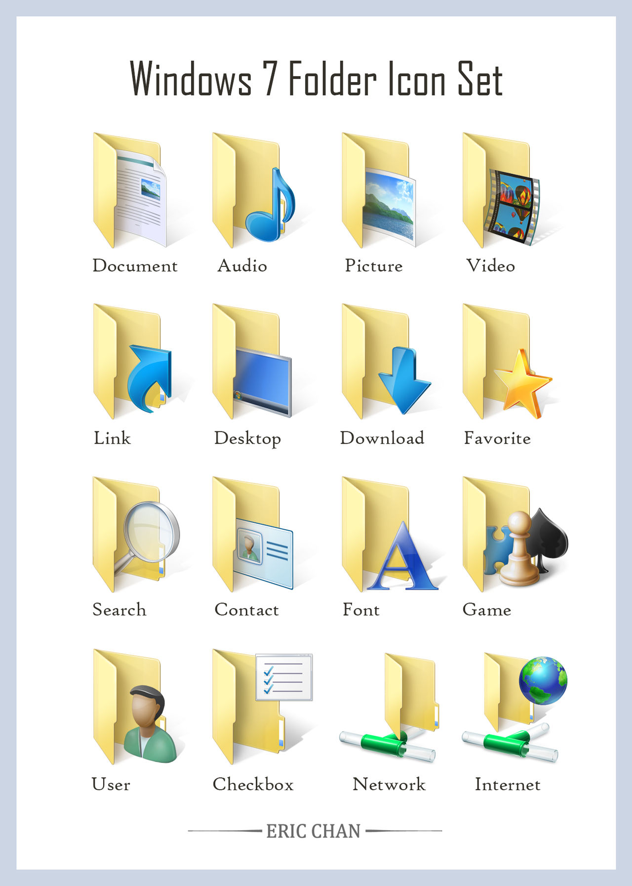 Windows 7 user folder icon set by eric2b01 on DeviantArt