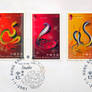Hong Kong lunar snake post stamp set