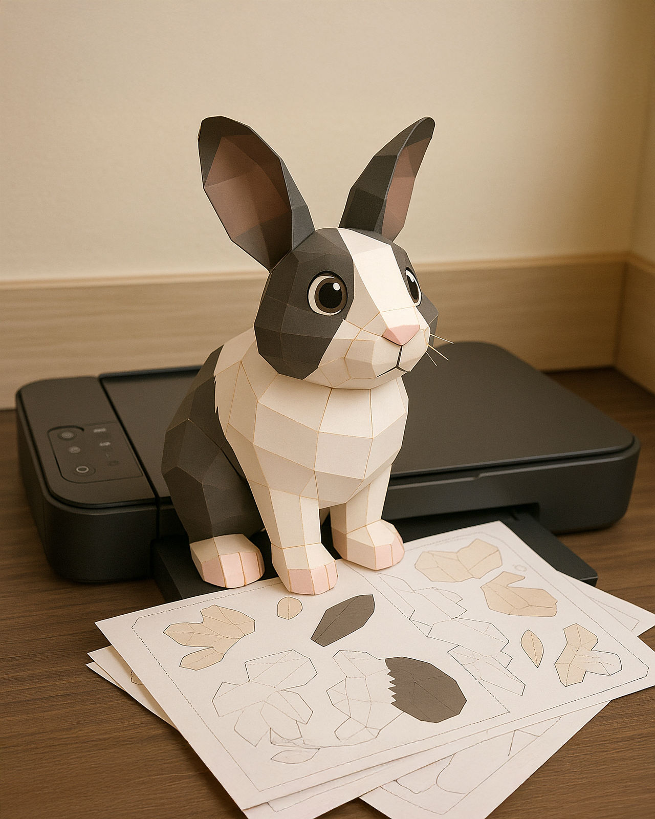Cute rabbit papercraft and printer by eric2b01 on DeviantArt