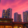 Pixar - Purple color sky in Hong Kong