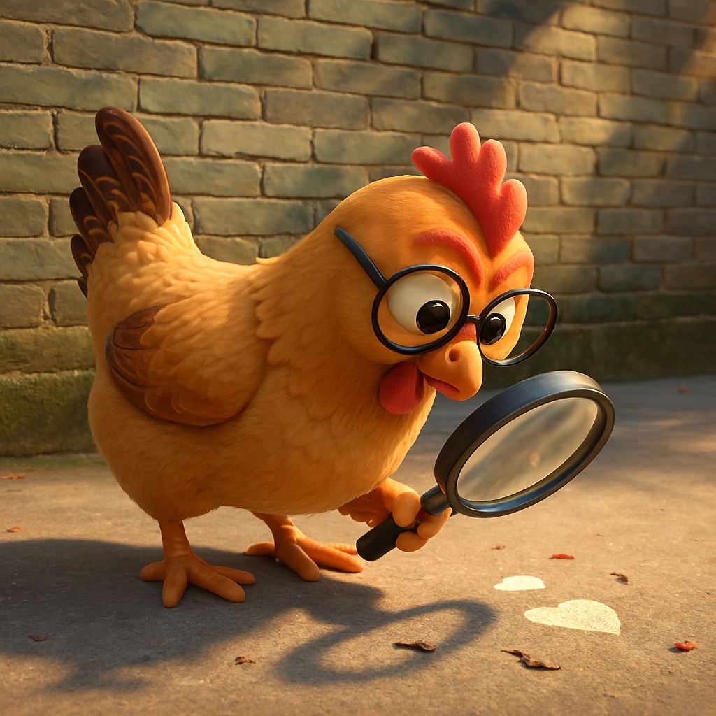 Chicken finding worms