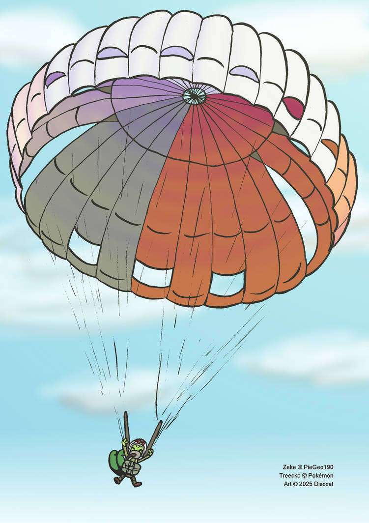 COM - Pokemon - Zeke (+Koetsu) the parachutist by DisccatFR on DeviantArt