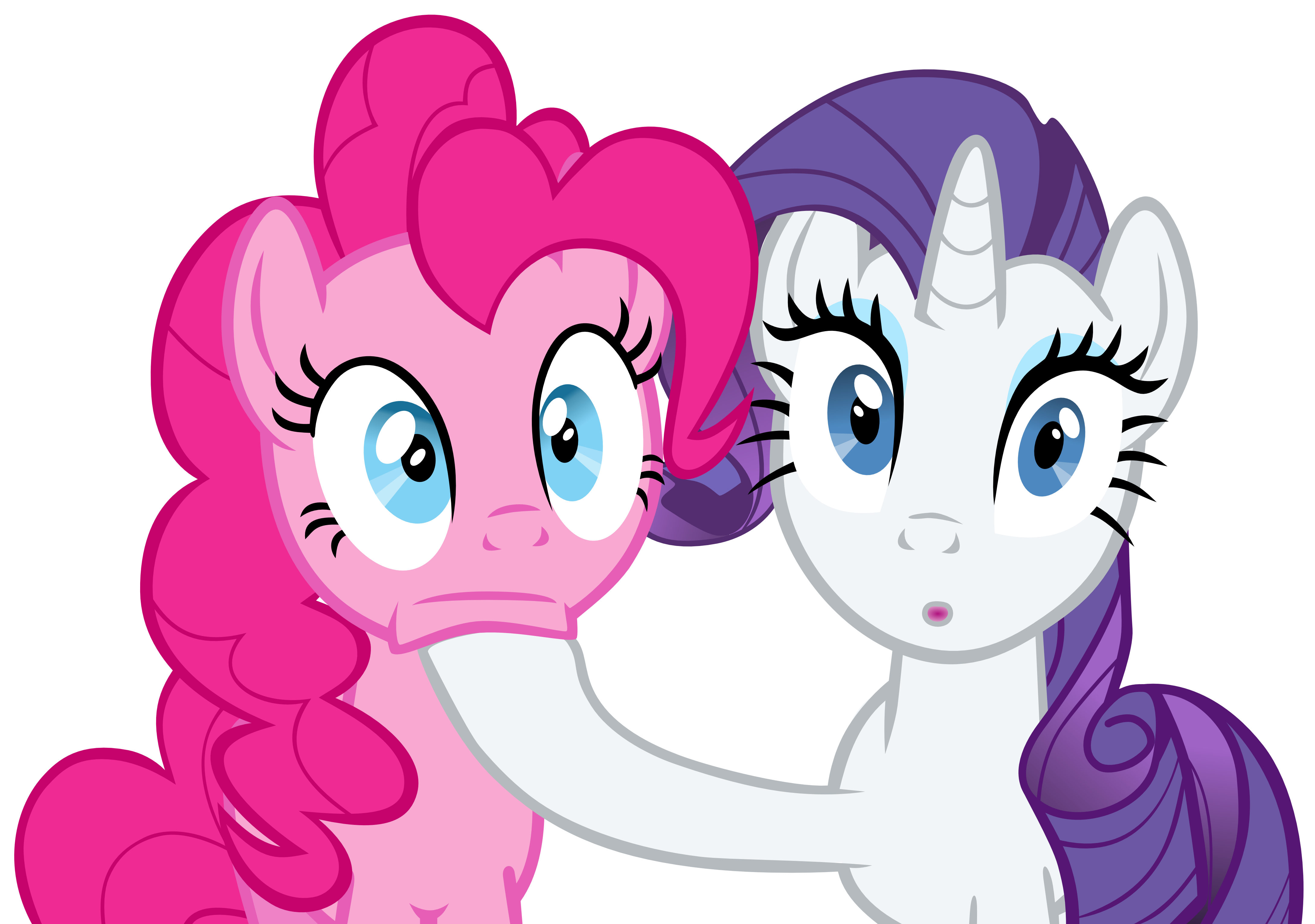 Pinkie Pie and Rarity stunned