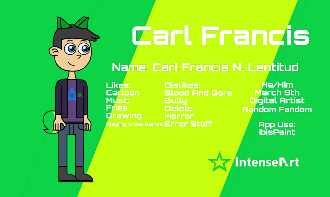 Carl Refexample Carl Francis Reference Sheet by IntenseArt55 on DeviantArt
