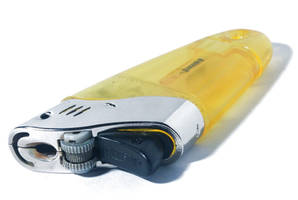 Yellow plastic lighter