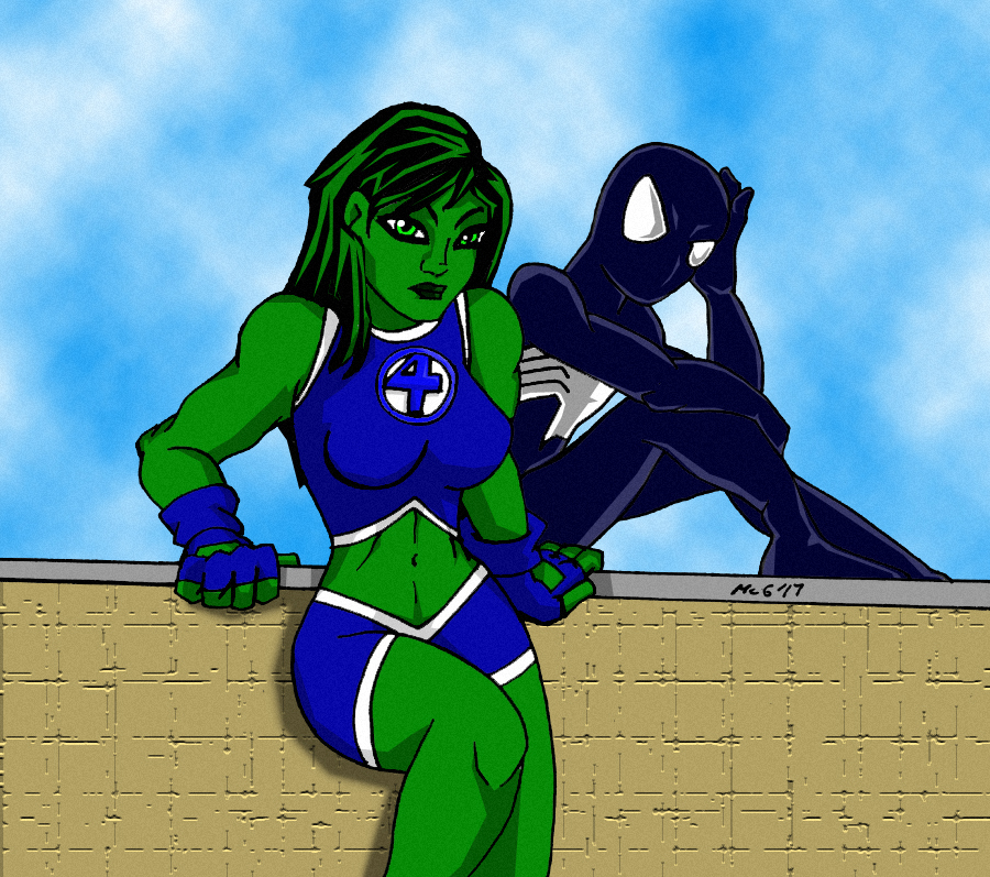 She-Hulk and Spidey Hanging Out. 