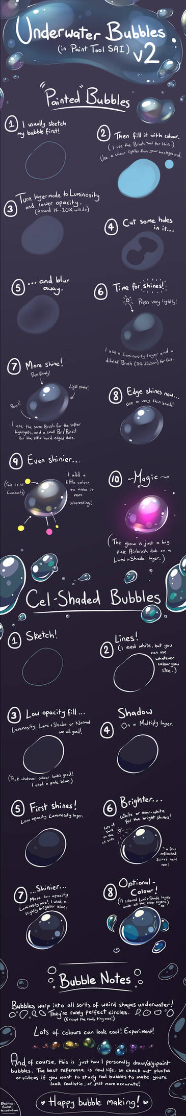 painting underwater bubbles on paint tool SAI