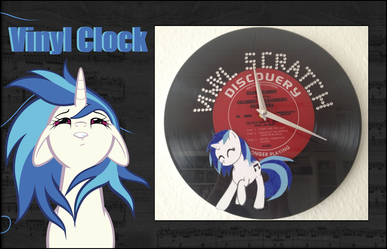 My little Pony FIM Custom Vinyl Scratch Clock