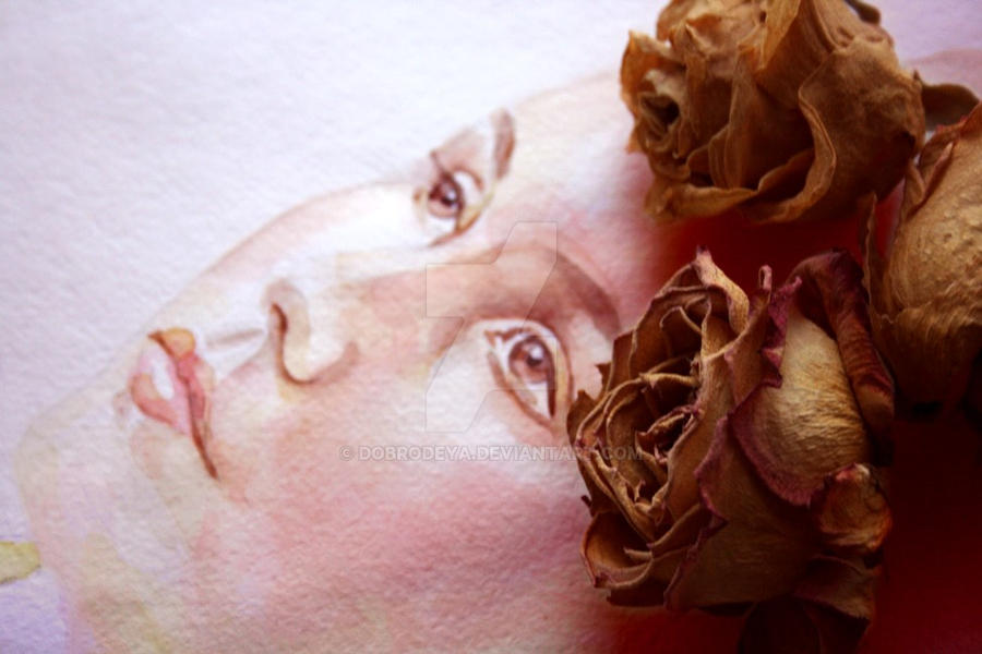 portrait. watercolor. start. fragment.