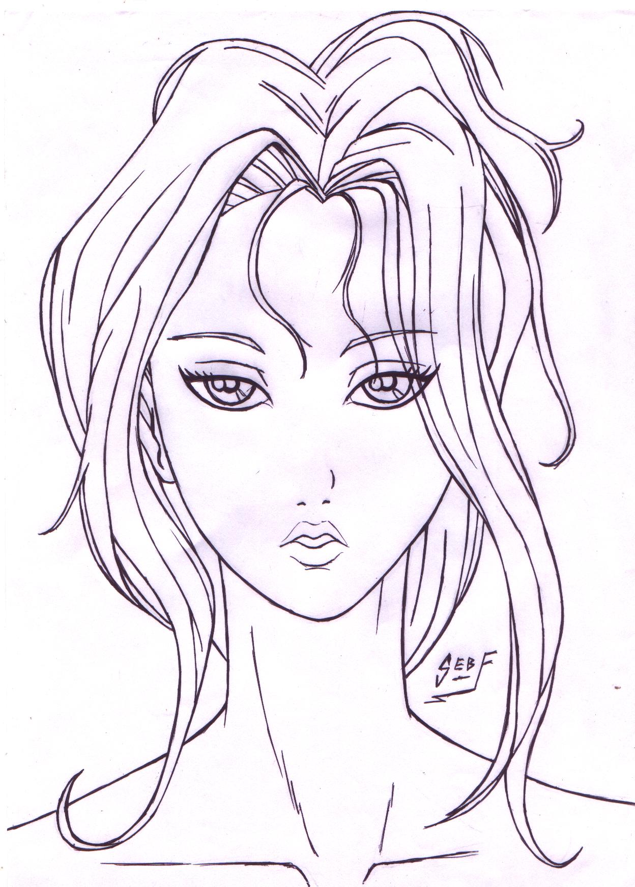 Girl Face anime style lines by ForeverZeroDragon on DeviantArt Girl Face anime style lines by ForeverZeroDragon on DeviantArt