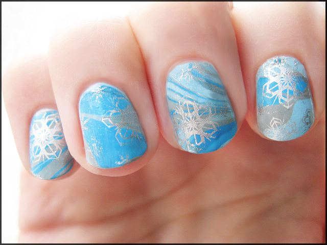 Jack Frost Inspired Water Marble