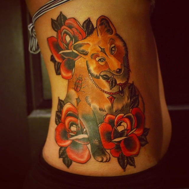 fox and roses rib piece