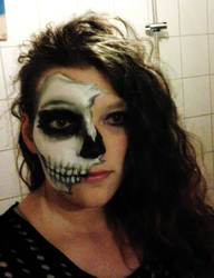 Half Skull Face Makeup