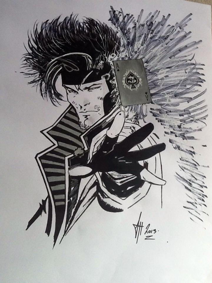 Gambit....my version of a jim lee sketch...... by LeeArt-Uk on DeviantArt