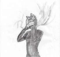 Celty Sturluson Sketch (Charcoal and pencil).