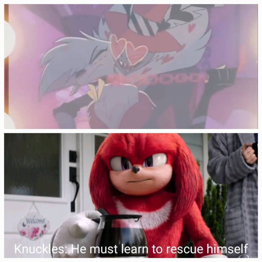 Dust Knuckles Knuckles won't save Angel Dust by Nineprower on DeviantArt