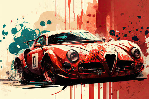 Splash Paint - Alfa Romeo 8c competizione - I by JerhusArt on
