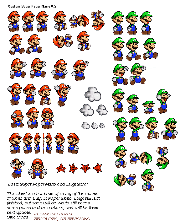 Paper Mario and Luigi Sprites