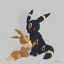 Eevee and Umbreon