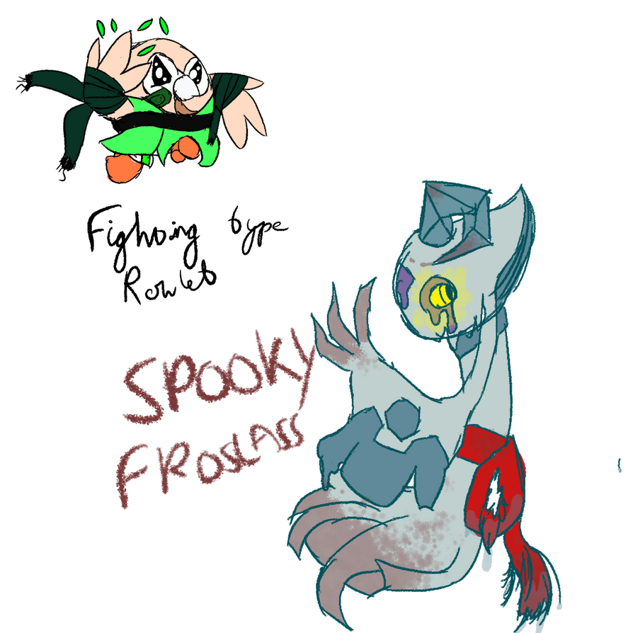 Rowlet Fighting Spooky Froslass + Fighting Rowlet REDESIGN by DoodlesAndDingbats on ...