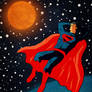 Superman recharging the batteries