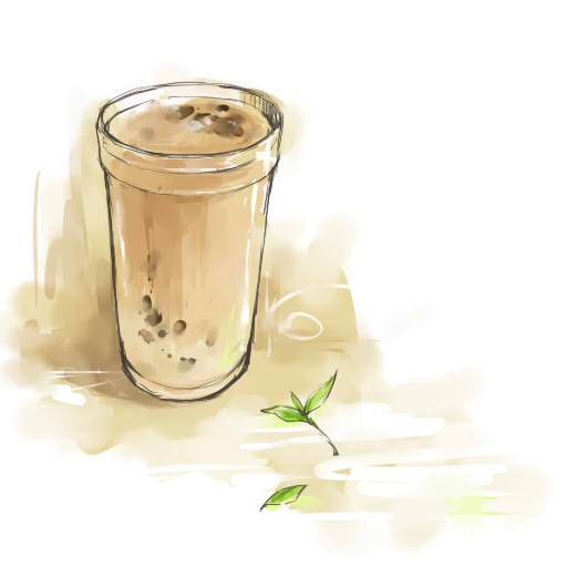 Chocolate cookies milk tea