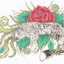 Rose Snow Leopard Tattoo