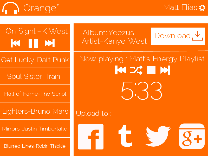 Main Interface of Orange by metrolover01 on DeviantArt